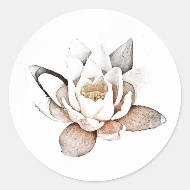 ENVELOPE SEAL STICKER : LOTUS BLANC (Devant)