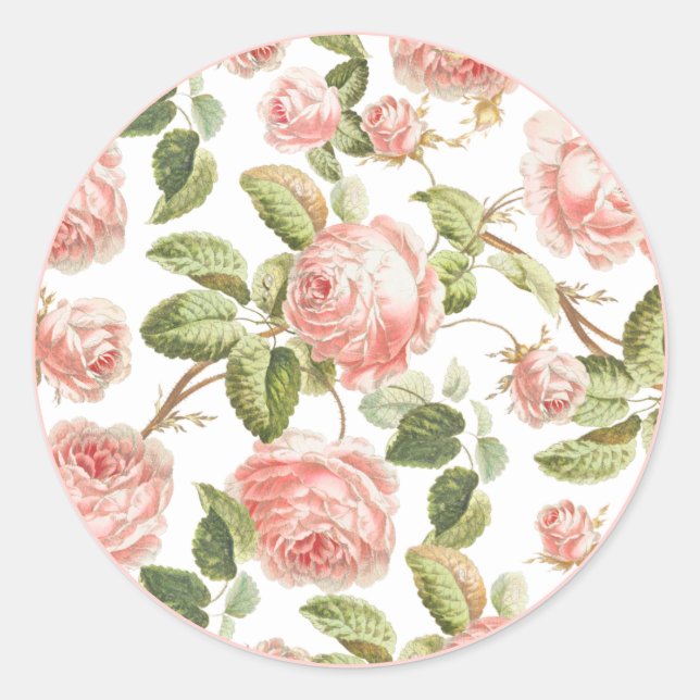 ENVELOPE SEAL STICKER : ROSES VINTAGES (Devant)