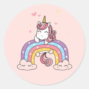 ENVELOPE SEAL STICKER : UNICORN ON A RAINBOW