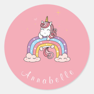 ENVELOPE SEAL STICKER : UNICORN ON A RAINBOW