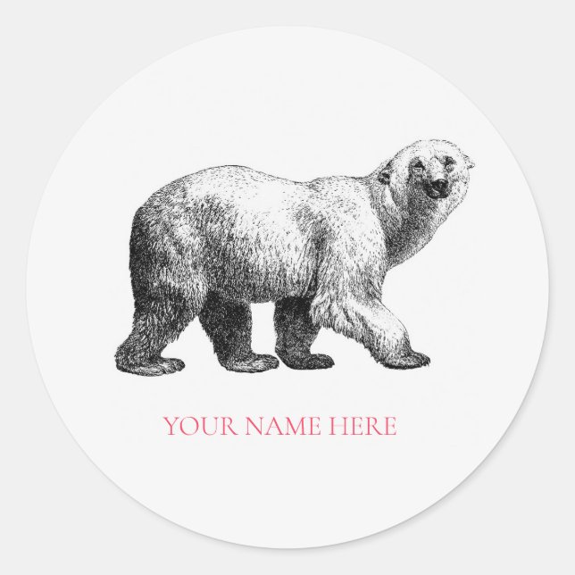 ENVELOPE SEAL STICKER : VINTAGE POLAR BEAR (Front)