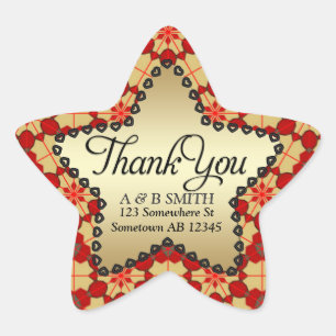 Envelope Seal Thank You- Gold Star Sticker