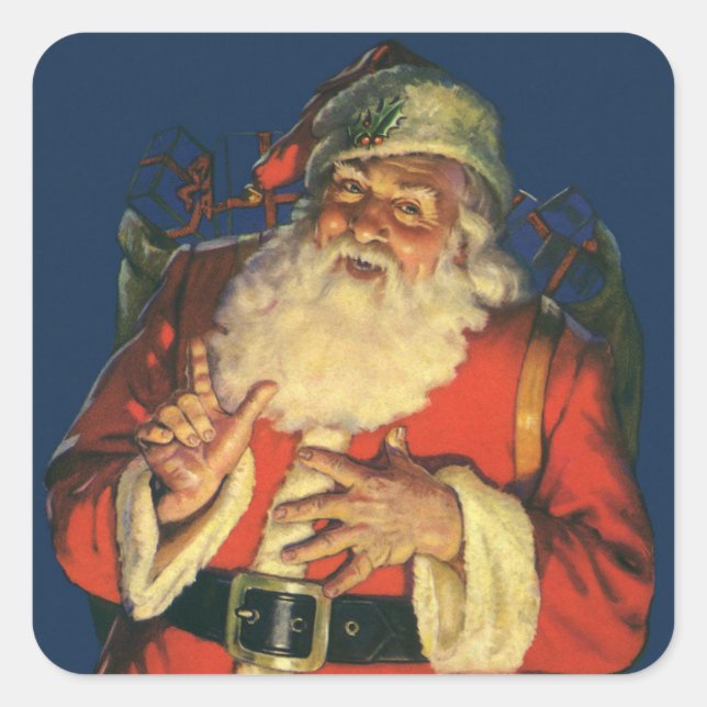 ENVELOPE SEAL  : VINTAGE CHRISTMAS : Santa Claus (Front)