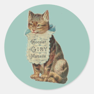 ENVELOPE SEAL WITH VINTAGE CAT ILLUSTRATION