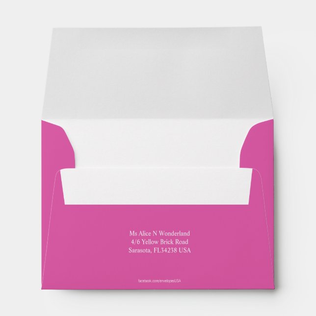 Envelope Size A6 Pink Return Address (Back (Bottom))