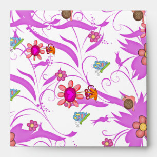 Envelope Spring Flowers Butterflies
