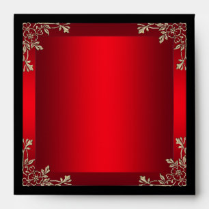 Envelope Square Birthday Red  Black
