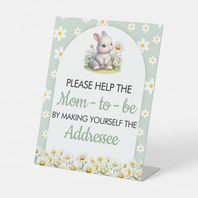 Envelope Station Sign Bunny Baby Shower (Front)