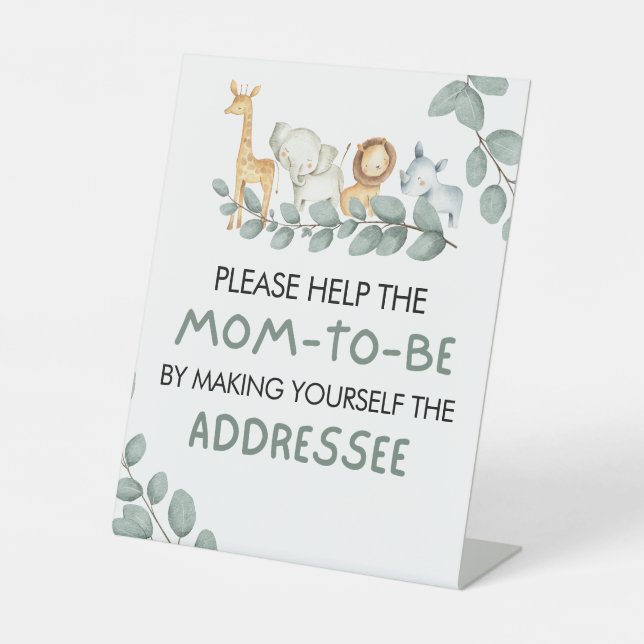 Envelope Station Sign Zoo Animals Boy Baby Shower (Front)
