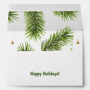 Envelope to Holiday Letter with Photo - Fir Branch