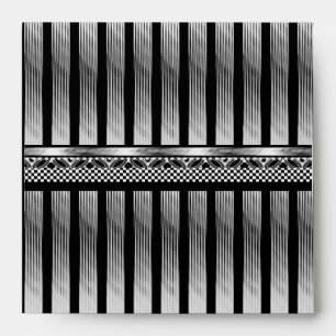 Envelope Vintage Retro Black Silver Art Deco