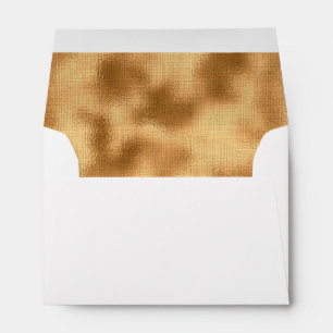 Envelope with gold faux metal foil lining