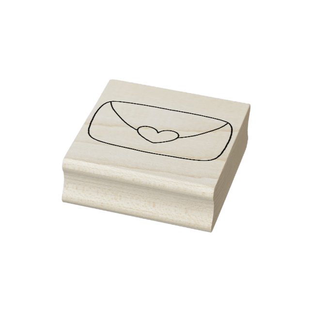 Envelope with Heart Sticker Rubber Stamp (Stamp)