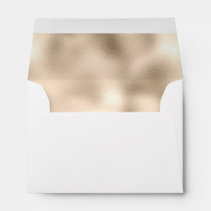Envelope with pearl faux foil metal lining