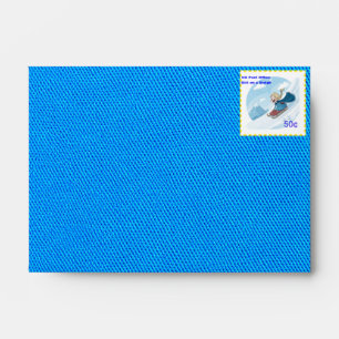 Envelope with postage stamp