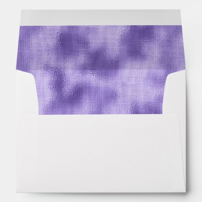 Envelope with purple faux foil metal lining (Back (Bottom))