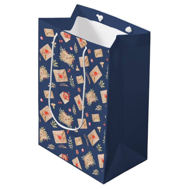 Envelopes & Hearts  Medium Gift Bag (Front Angled)