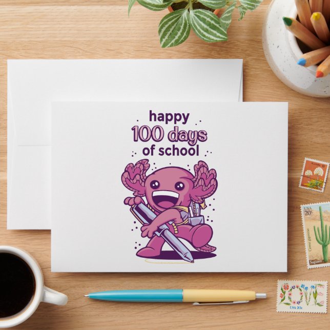 Enveloppe 100 jours d'invitation scolaire (Desk)