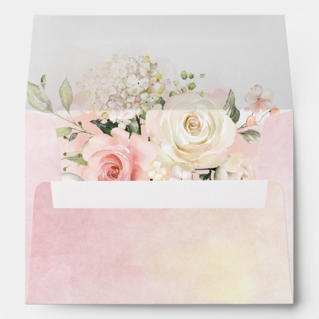 Enveloppe 15e anniversaire Quinceanera Botanical Party Flora (Dos (Bas))