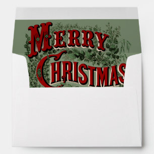 Enveloppe 1876 Joyeux Noël - Vert