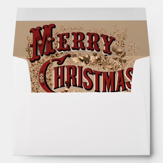 Enveloppe 1876 Merry Christmas - Gold (Dos (Bas))