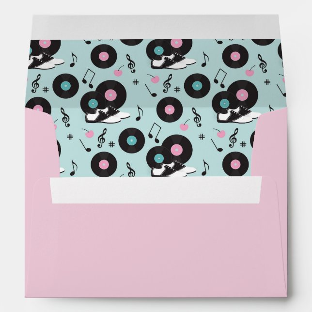 Enveloppe 1950 Diner Pink and Blue Party - Retro S (Dos (Bas))