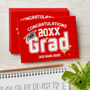 Enveloppe 2024 N'IMPORTE QUELLE ANNÉE Graduation Argent Port