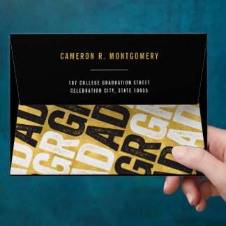 Enveloppe 2026 Or Gras Typographie GRAD Dégradé Diplômé Élég