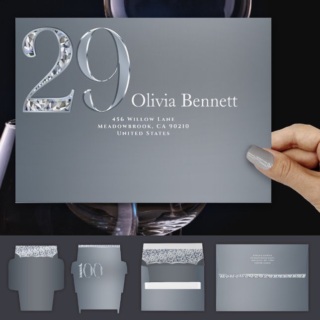 Enveloppe 29th Anniversary Diamond Number Twenty Nine Silver (Créateur téléchargé)