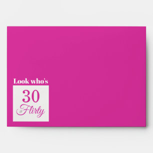 Enveloppe 30 & Flirty anniversaire rose chaud personnalisé E
