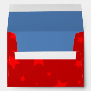 Enveloppe 4 juillet A7 Light Red Stars & Blue