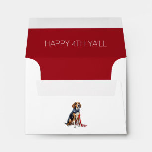 Enveloppe 4 juillet Patriotic Hound Dog Personnalisé