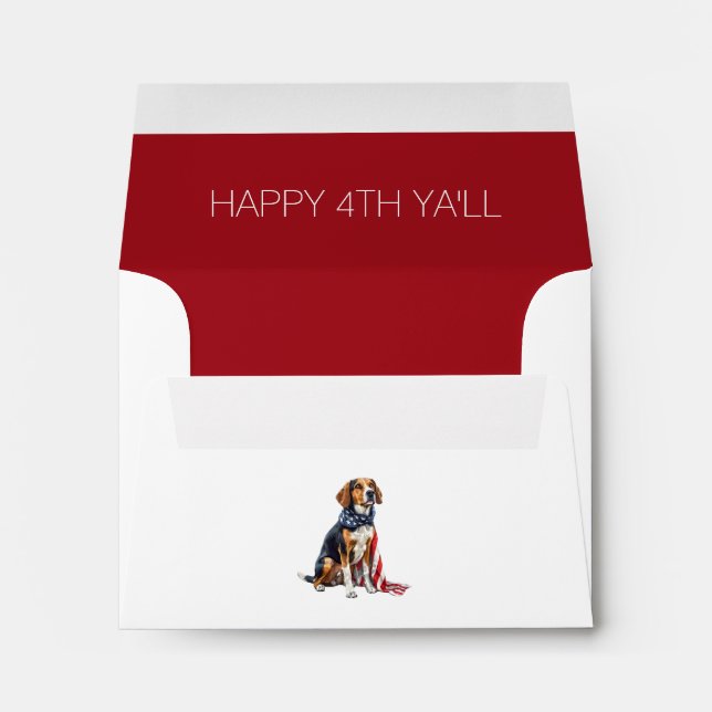 Enveloppe 4 juillet Patriotic Hound Dog Personnalisé (Dos (Bas))