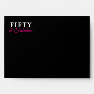 Enveloppe 50 ans et fabuleux Chic Rose et Noir 50e anniversa