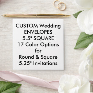 Enveloppe 50 Carrés d'enveloppes de mariage personnalisées (
