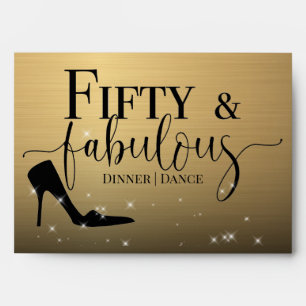 Enveloppe 50 et fabuleux Anniversaire Gold et Black Shoe