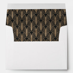 Enveloppe 50 et Fabulous Black Gold Art Déco Adresse de reto