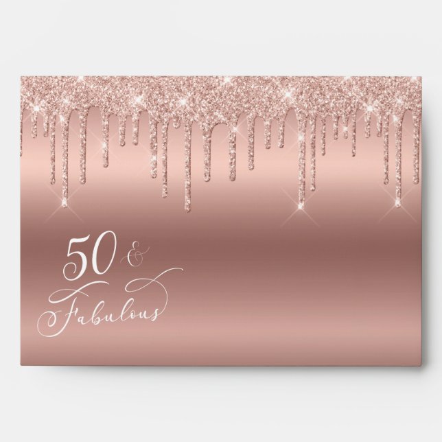 Enveloppe 50 Fabuleuse Parties scintillant d'anniversaire Ro (Devant)
