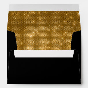 Enveloppe 50e anniversaire du Mariage Étincelle noire et or