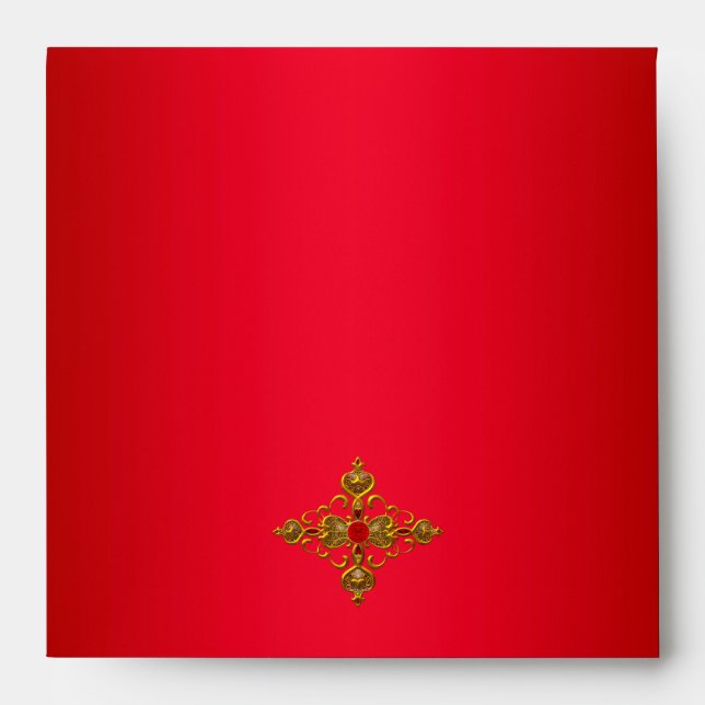 Enveloppe 50e fête d'anniversaire Red Zebra Gold Black 2 (Devant)