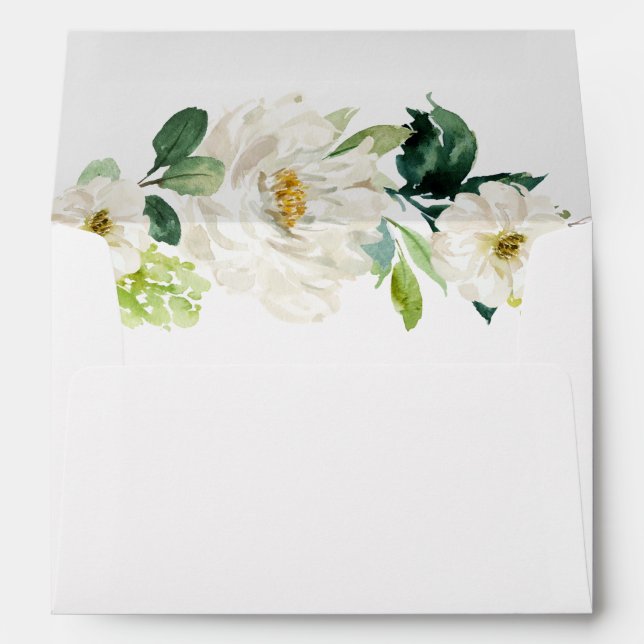 Enveloppe 5 x 7 de l'adresse préimprimée florale b (Dos (Bas))