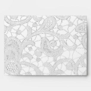 Enveloppe 5 x 7 dentelle blanche à l'extérieur gri