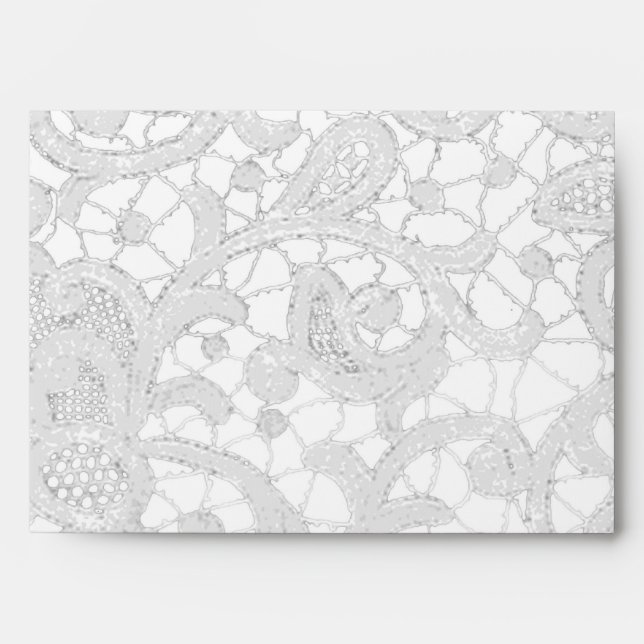 Enveloppe 5 x 7 dentelle blanche à l'extérieur gri (Devant)