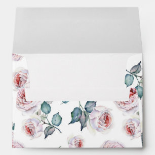 Enveloppe 5 x 7 Motif floral vintage adresse de retour