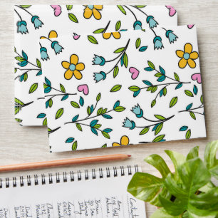 Enveloppe 5 x 7 Motif Floral Vintage Adresse de Retour
