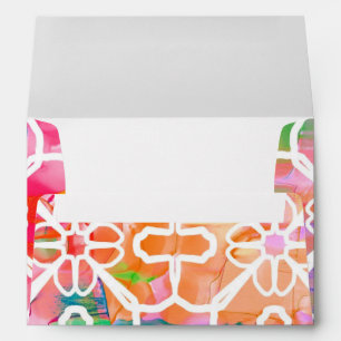 Enveloppe 5 x 7 Motif Floral Vintage Adresse de Retour