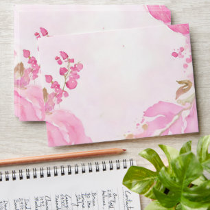 Enveloppe 5 x 7 Motif Floral Vintage Adresse de Retour