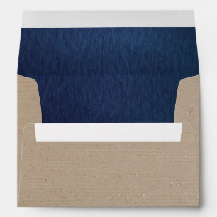 Enveloppe 5 x 7 Papier bleu Vintage Adresse de retour
