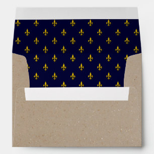 Enveloppe 5 x 7 Papier bleu Vintage Adresse de retour
