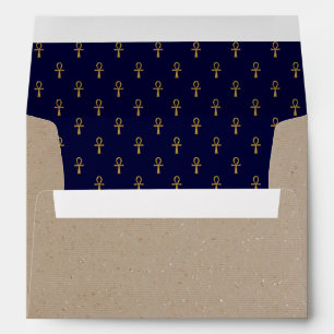 Enveloppe 5 x 7 Papier bleu Vintage Adresse de retour